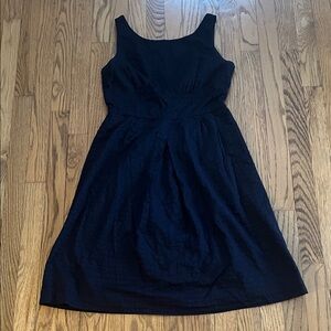 J. Crew Classic Navy Searsucker Dress